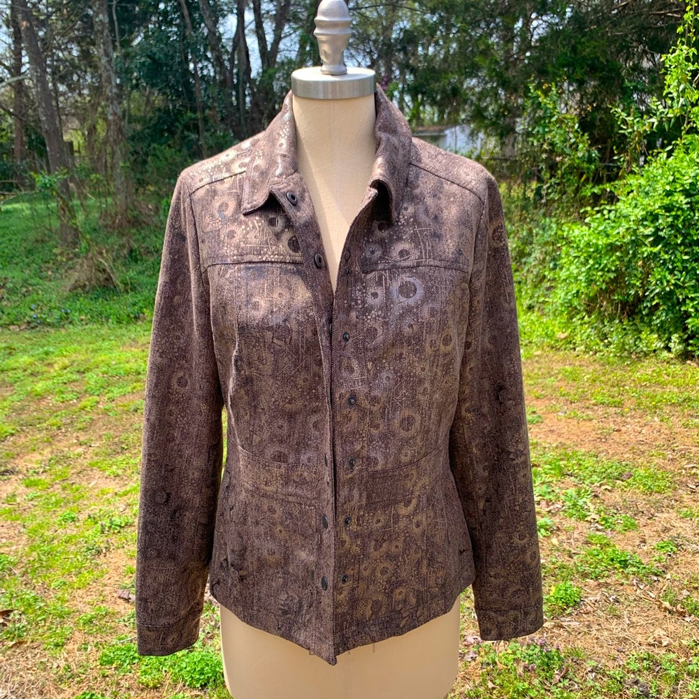 Cold Water Creek Metallic Printed Jacket